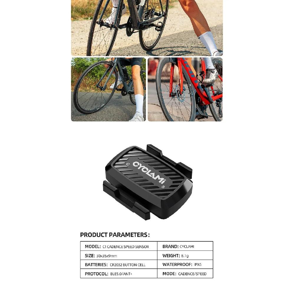 CYCLAMI Trittfrequenzsensor Geschwindigkeit C1 ANT Bluetooth 5.0 Tacho GPS Fahrradcomputer Für GARMIN iGPSPORT BSC100s Bryton G2 plus G+