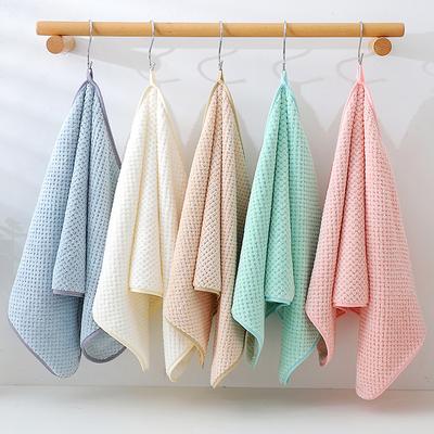 Japanese Coral Fleece Towel Honeycomb Waffle Pineapple Grid Towel Simple Solid Color Soft Skin-friendly Absorbent Cotton Face Towel