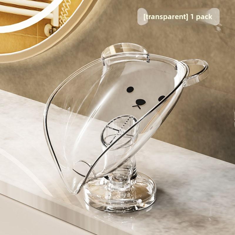 1KS Domácí Bez Vrtání Kreslená Krabička na Mýdlo Pultový Odkapávač Lehká Luxusní Krabička na Mýdlo Koupelnový Přísavkový Stojan na Mýdlo