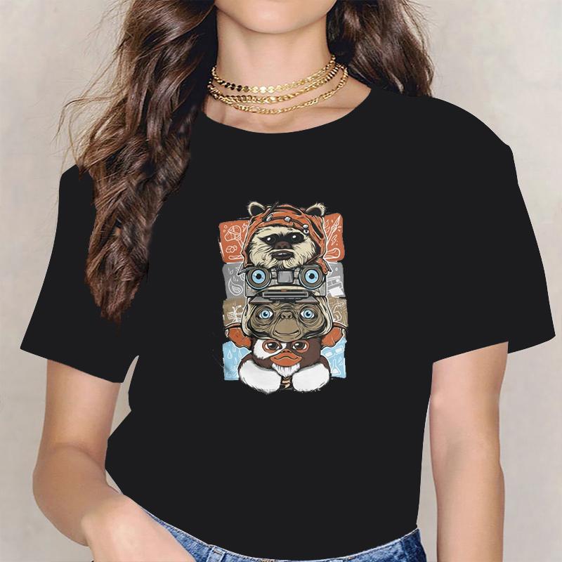 Novelty 80s Horror Christmas Movie Lcon Plus Size T Shirts Gremlins Gizmo Monster Gremlin Shortsleev Street Fashion Oneck L