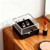 16pcs Clear Plastic Jewelry Display Case With Secure Lid for Rings Earring Storage Stackable Organizers Set