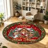 Christmas (81) Theme Circular Crystal Velvet Carpet Customized Name & Text Round Soft Floor Rug For Living Room Bedroom Decor