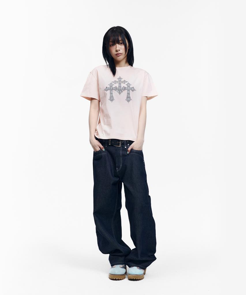 AAKAM Trinity Cross Half Top (Pink)