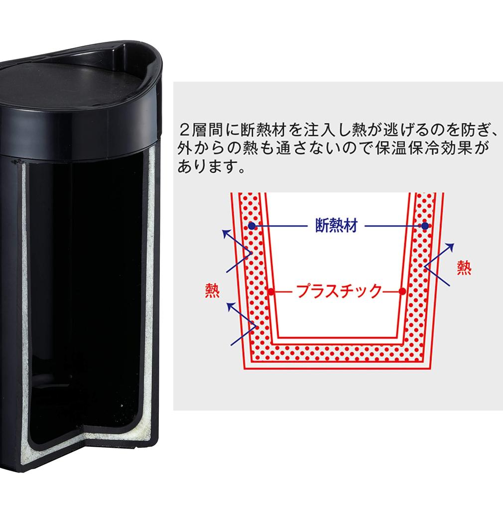 Pohár, amely még ha felborul is, nem ömlik ki Szigetelt hőszigeteléses termobögre 280ml Fekete nem TS-1359-009