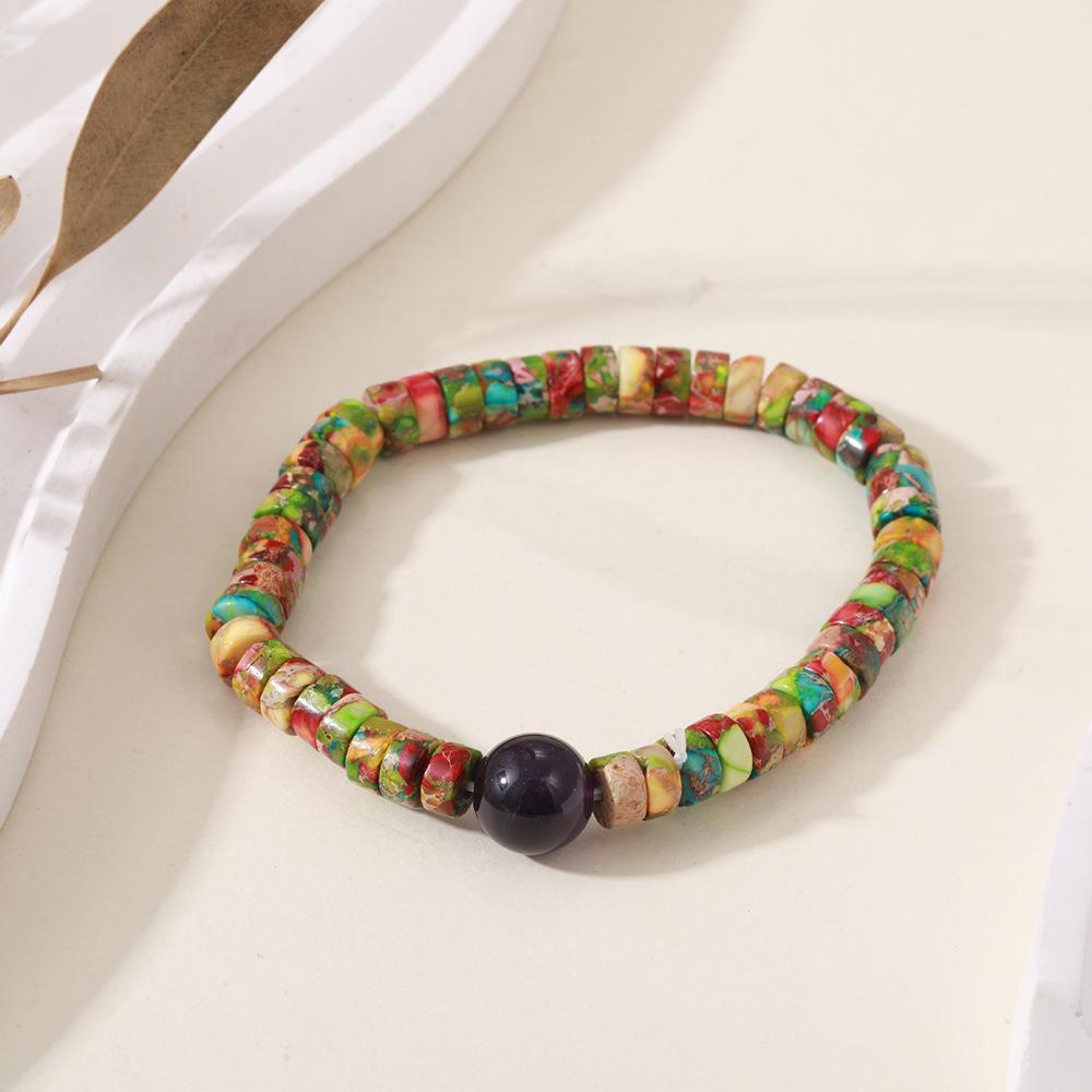 Elegant Cross-Border Imperial Stone and Amethyst Bead Bracelet