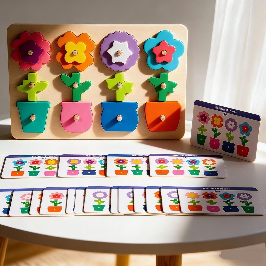 Cross-Border Educational Wooden Toys: Children's Flower and Shape Matching Jigsaw for Color Recognition