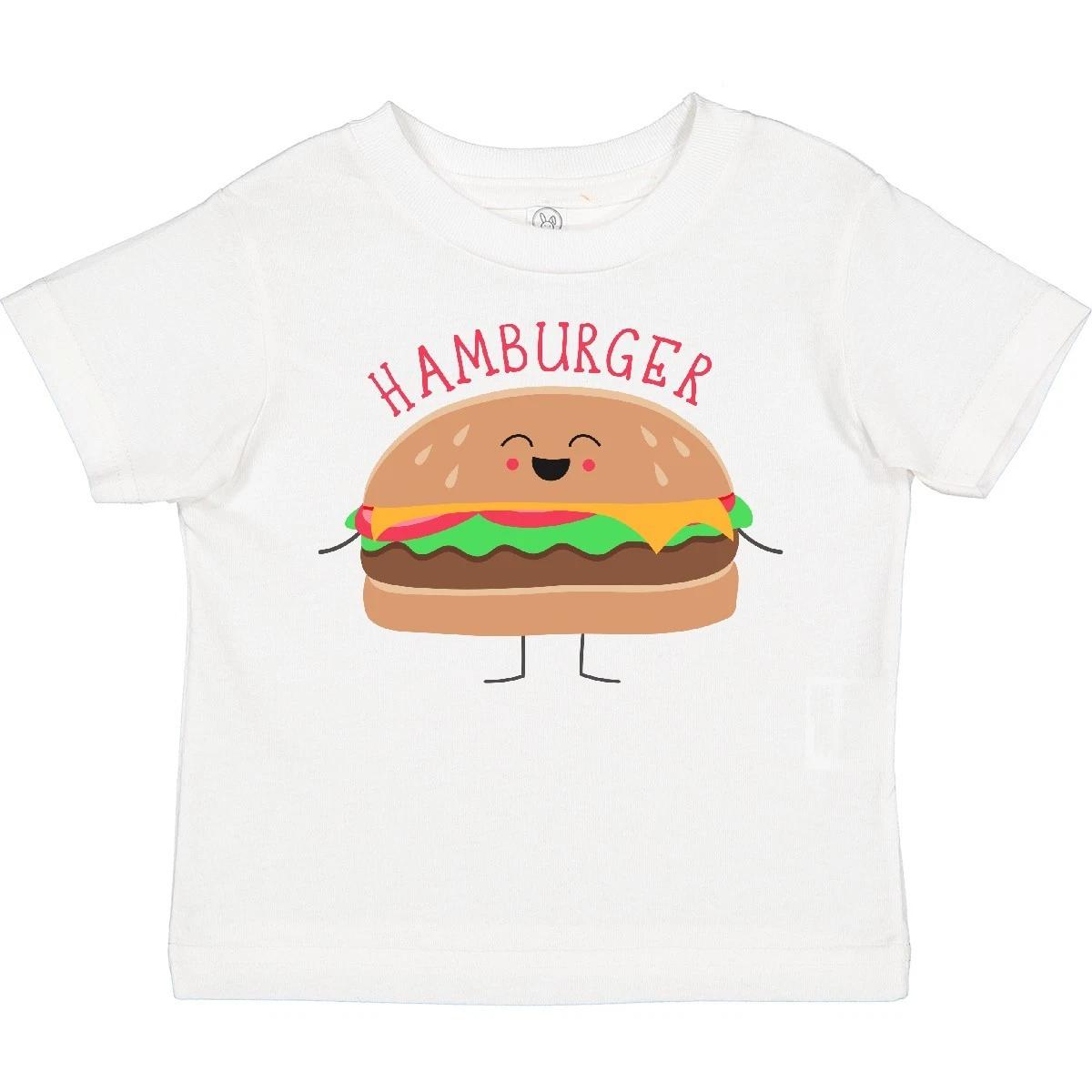 Inktastic Cute Kawaii Hamburger Toddler T-Shirt Burger Fries Cheeseburger Food 120