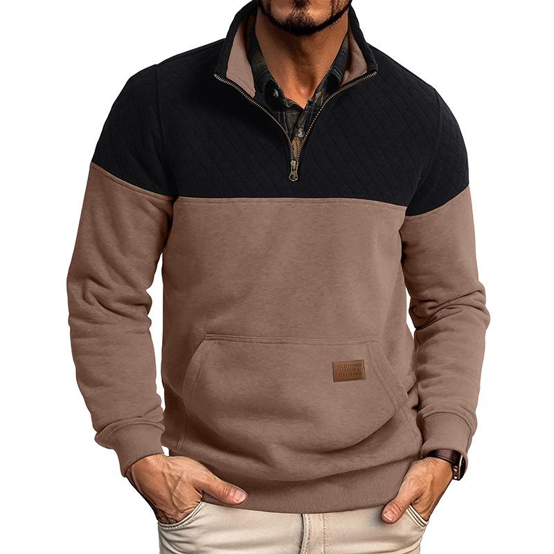 2025 Autumn and Winter New Casual Loose Men's Large Size Stand Collar Zipper Sweatshirt