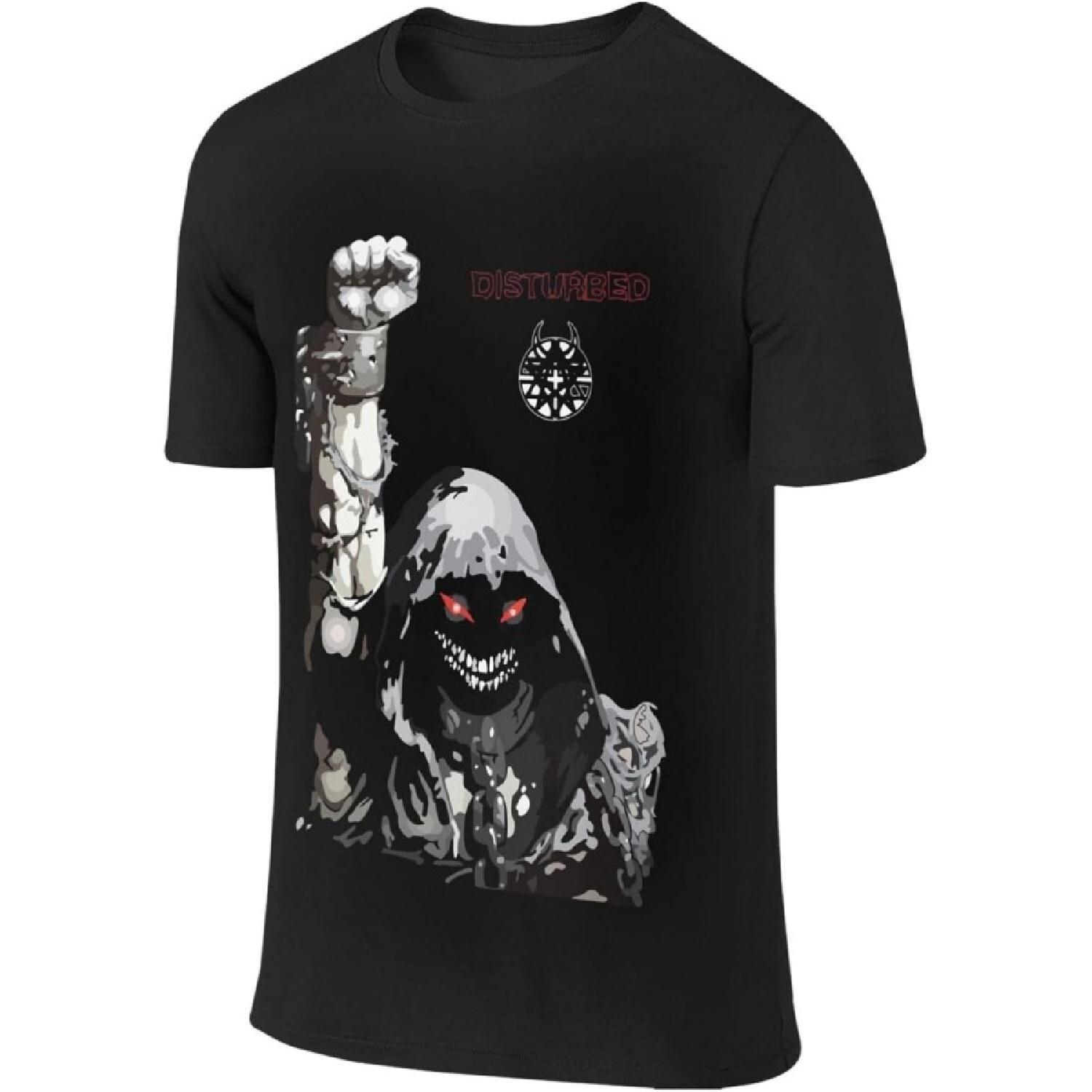 Rashmika Men s Short Sleeve T Shirts Disturbed Band Cotton Athletic t-Shirt Workout Shirts for Men S