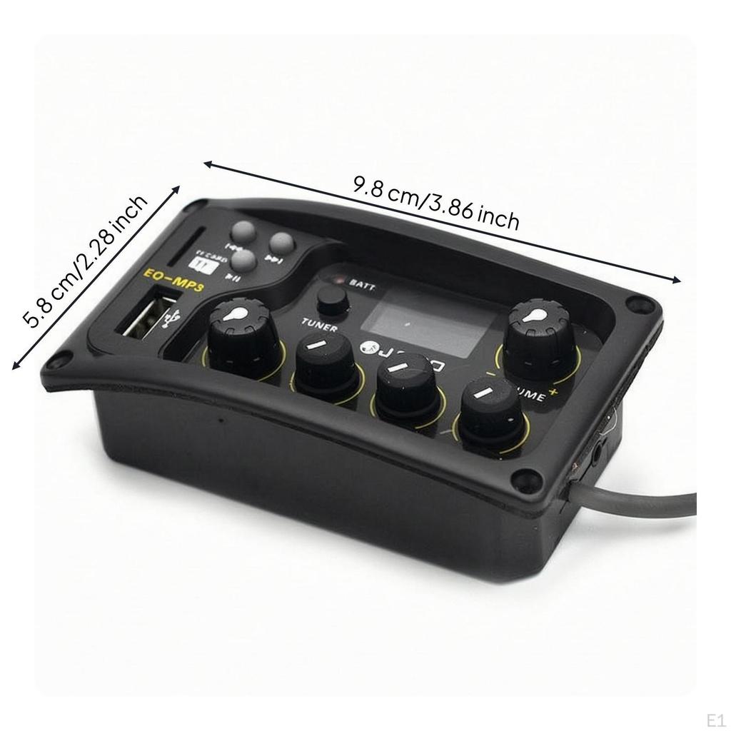 Guitar Preamp Audio Modifier Tuner Rotary Knobs Pickup Display Window Musical