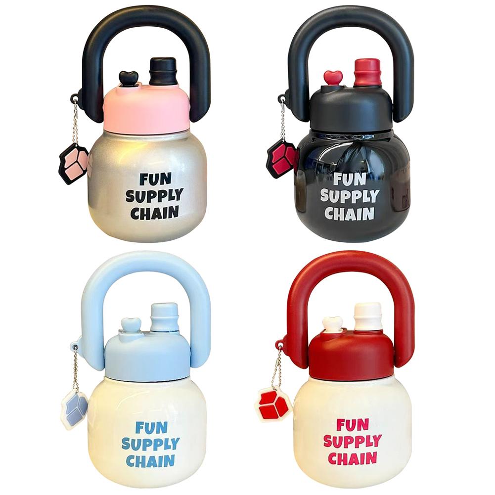 680ml Double Thermal Mug with Straw & Handle Vacuum Insulated Flask Double-Layer Insulated Cup for Cold Hot Beverages