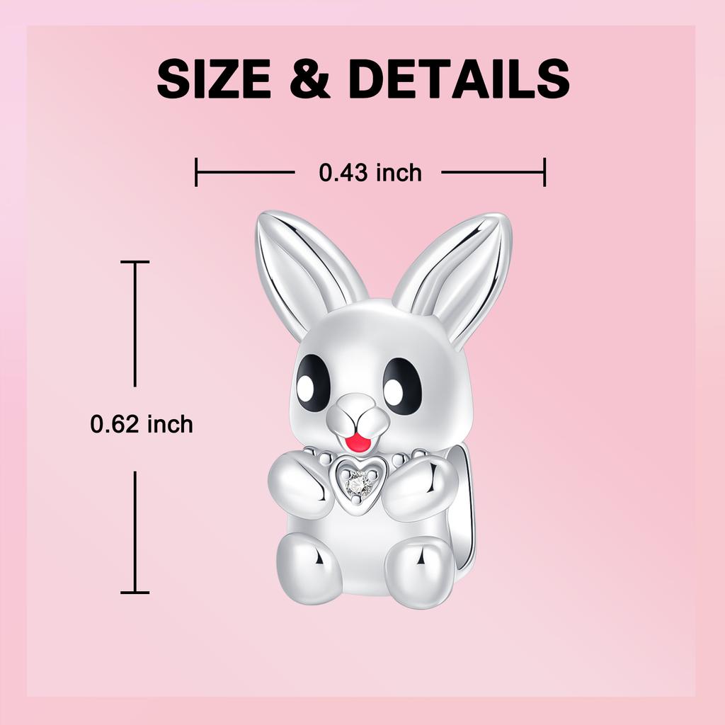 Kupfer Kaninchen Anhänger Kaninchen Geburtstagstorte Perlen Passend für 4 mm Lochdurchmesser Charms Armbänder Frauen DIY Schmuck Geschenk