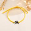 Yellow Braided Rope Adjustable Bracelet Hollow Bicycle Charm Minimalist Casual Thin Wrist Jewelry for Women Daily Wear
