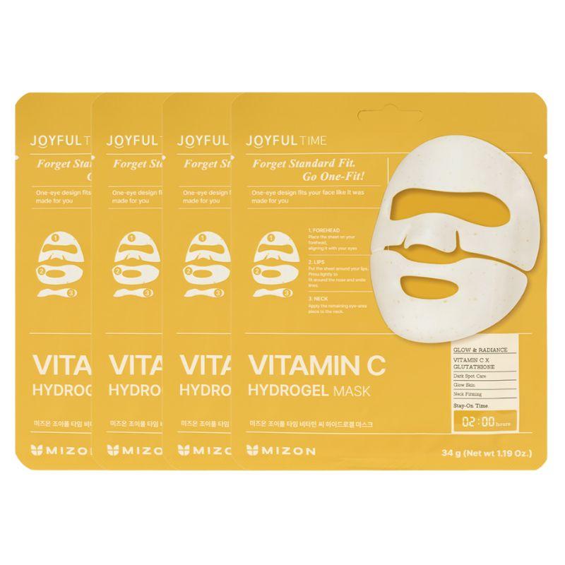 MIZON Joyful Time Hydrogel Mask (Vitamin C / Matcha PDRN) 4-Pack Set Vitamin C 4-Pack Set