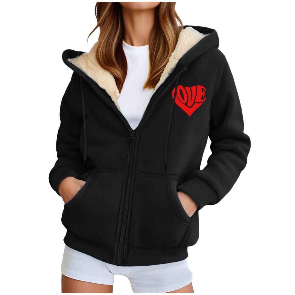 Women's Fashion Casual Sweatshirt Loose Zipper Cardigan Long Sleeve Hooded Jacket