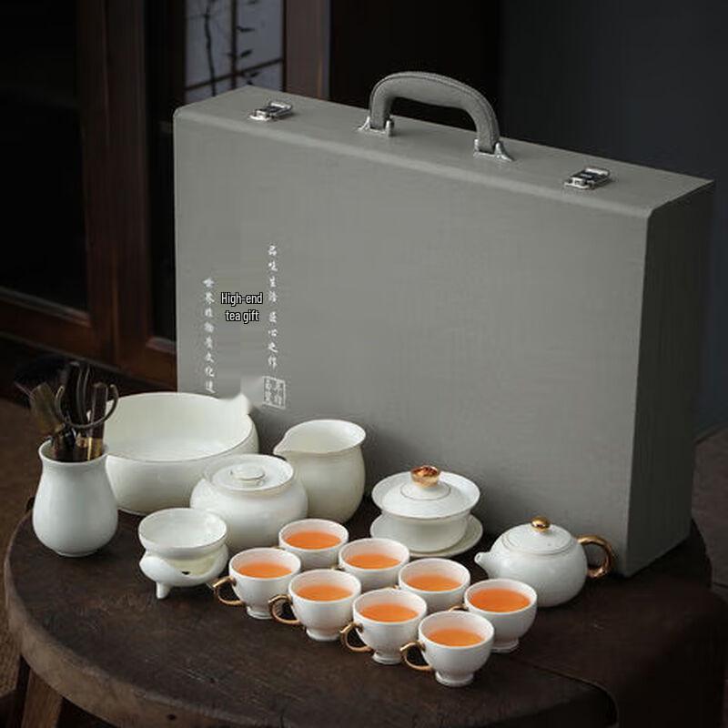 Chaxun Hand-Painted Glass 10-Piece Tea Set