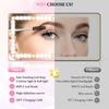 Rechargeable Makeup Mirror with Dimmable Touch 60 LEDs 3 Light Modes for Car Sun Visors Interior Accessory Quick Install