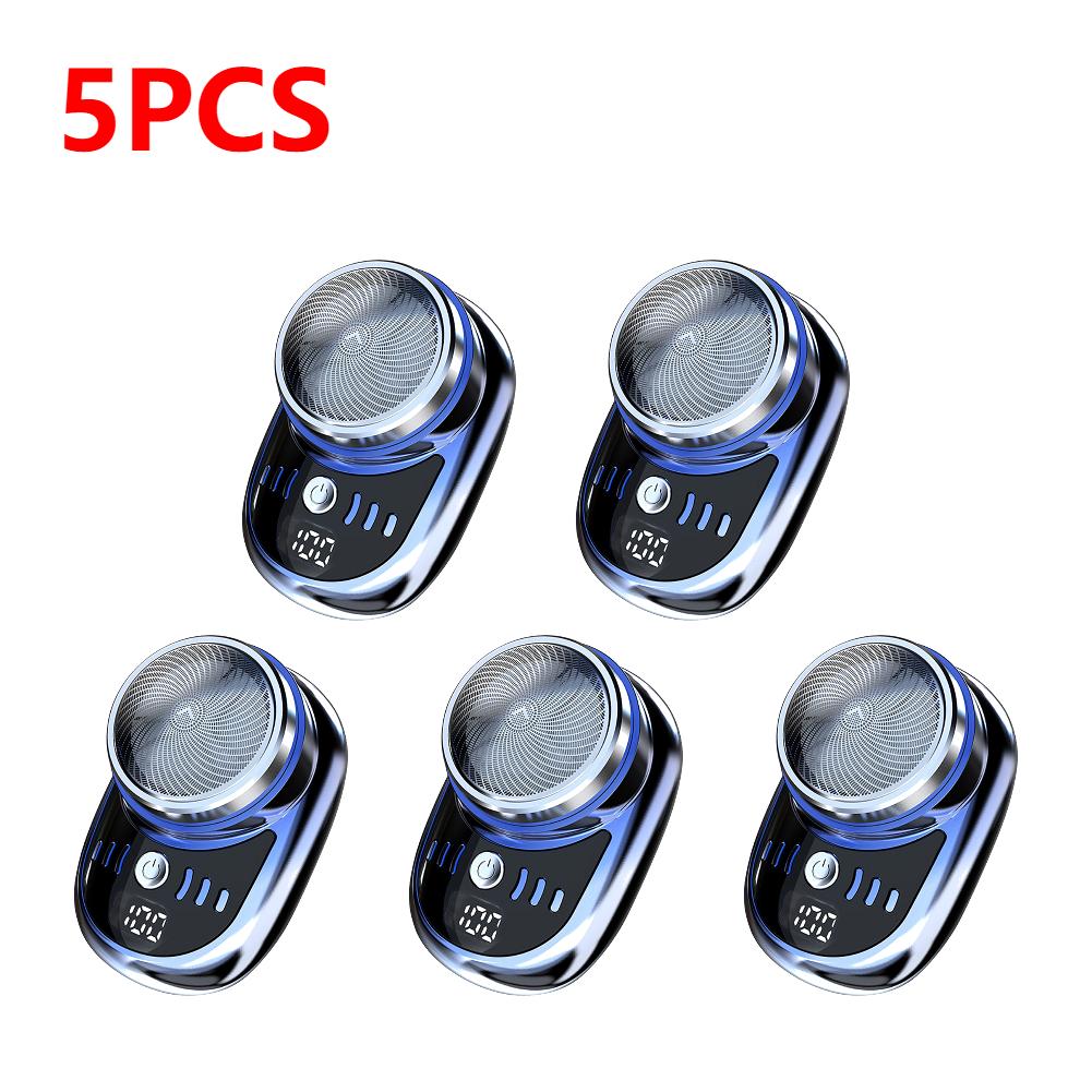 Men Mini Electric Travel Shaver with Digital Display Face Beard Trimmer Washable Rechargeable Shaver Pocket Size Portable Shaver