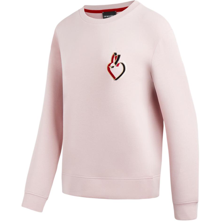 Emporio Armani Ss25 Rabbit Print Crew Neck Pullover Long Sleeve Sweatshirt Women Sweatshirt Pink 3R2M6I-1JHSZ-0324