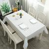 1pc Fashion Classic Rectangular Cotton Linen White Check Washable Tablecloth Vintage Dinner Picnic Table Cloth Cover Home Decor