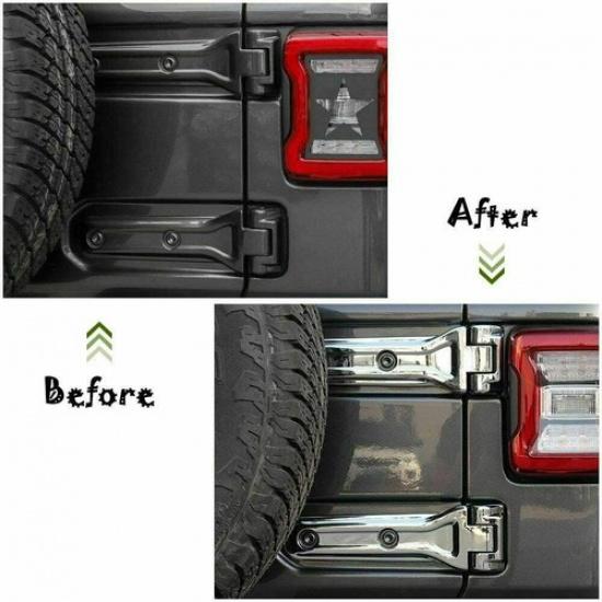 Chrome Car Spare Tire Bracket Hinge Cover Trim for Jeep Wrangler JL Accessories
