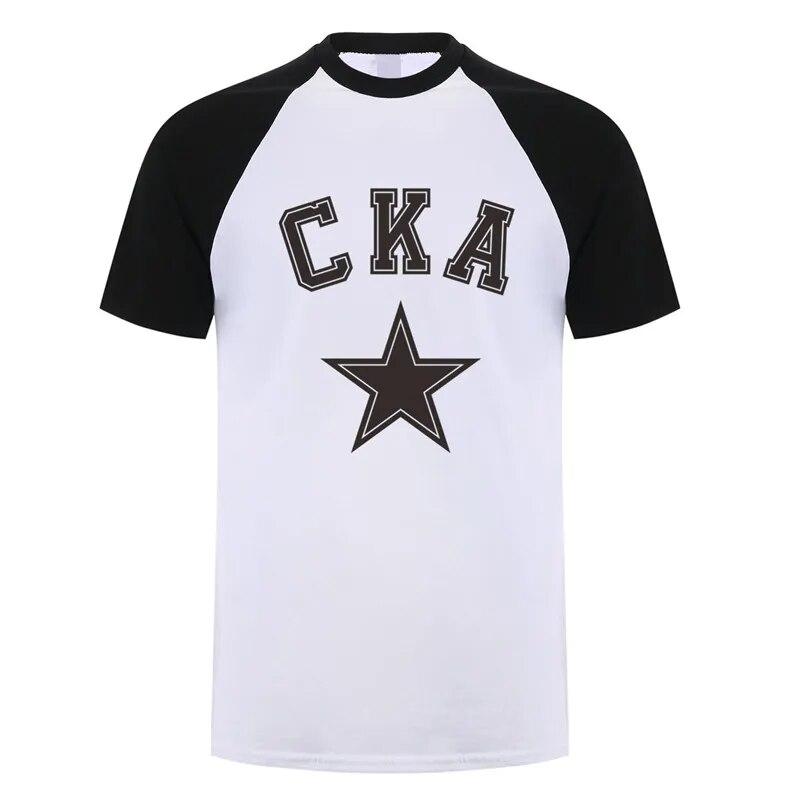 CKA Russian Hockey Team T Shirt Unisex Summer Short Sleeve Cotton KHL Saint Petersburg SKA T-shirts Tops Unisex Streetwear