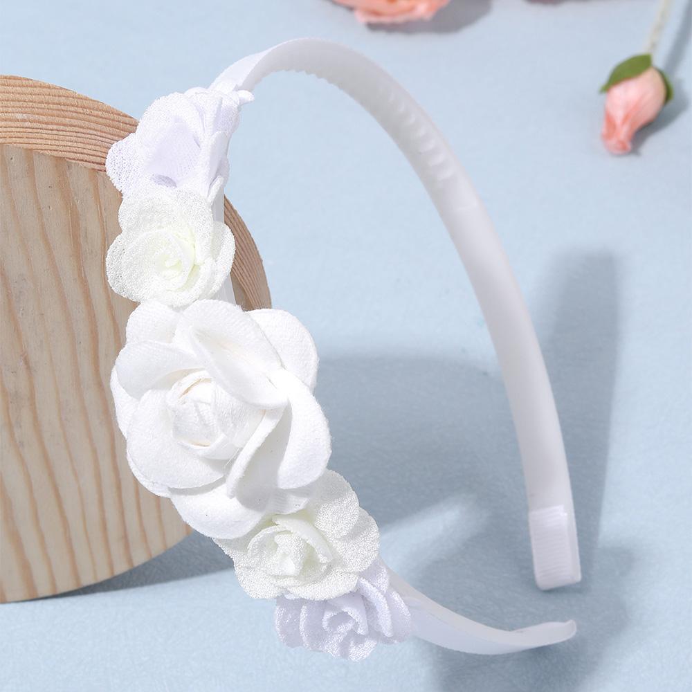 Kore Çiçekli Saç Bandı Tatlı Çiçekli Saç Bandı Çocuk Saç Çemberi Kız Düğün Tacı Prenses Ok Günlük Saç Aksesuarları