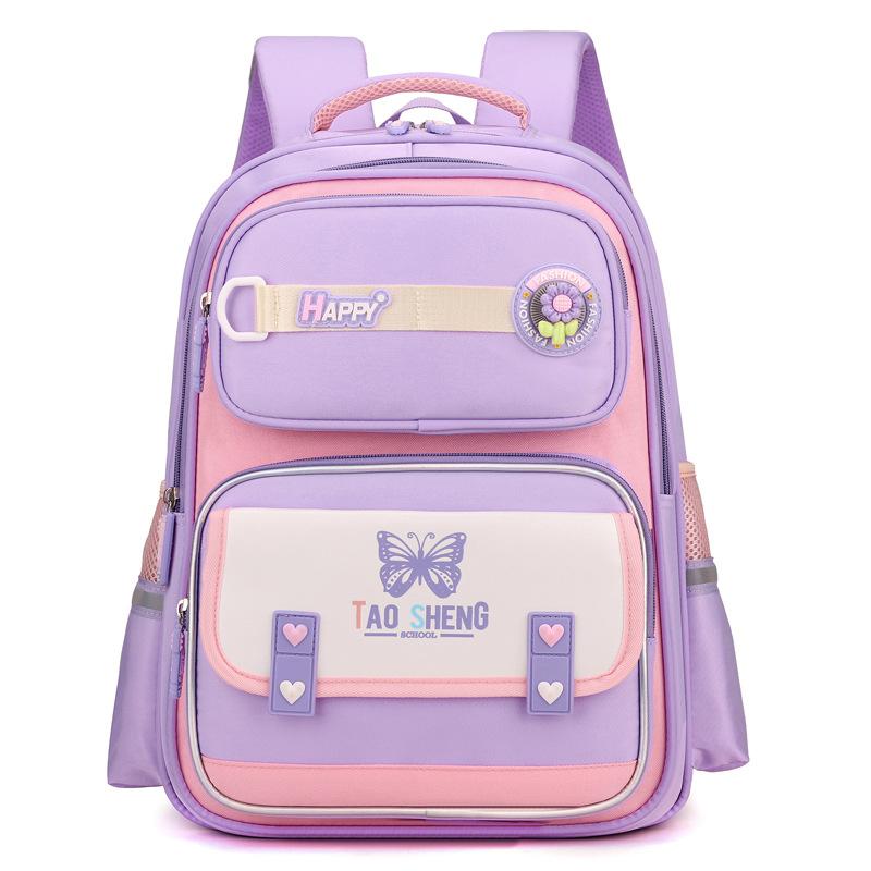 

Школьный рюкзак для детей, учеников начальной школы, мальчиков и девочек, 1-6 классы, легкий, с уменьшением нагрузки, рюкзак для средней школы фиолетовый