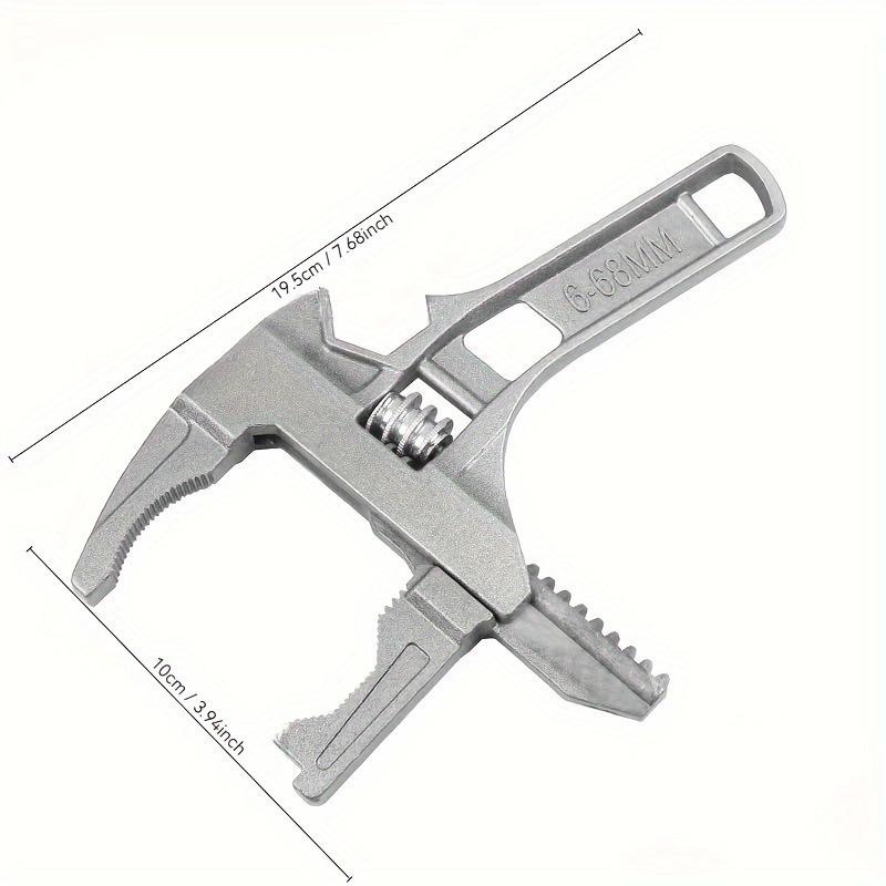 1Pc Large Opening Spanner Multifunctional Adjustable Wrench for Kitchen Bathroom Manual Operation Ergonomic Design