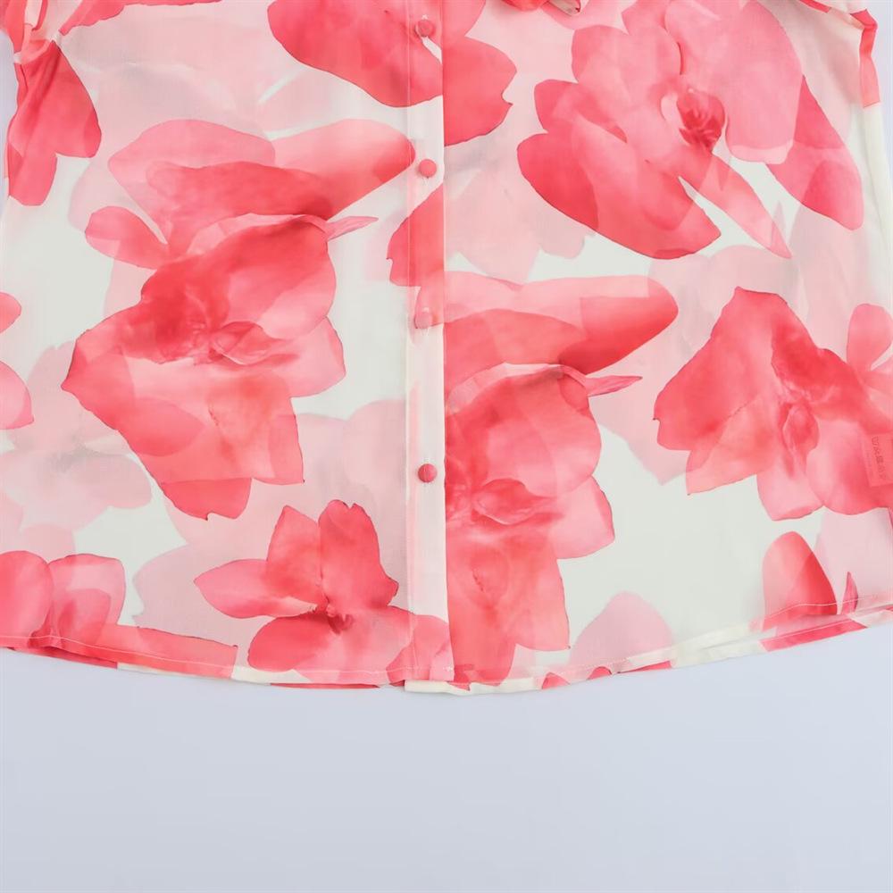 2025 Spring Women's Sweet Loose Chiffon Ruffle Top