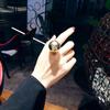 Lovely Girls Opening Personality Adjustable Fashion Female Women Rings Big Metal Balls