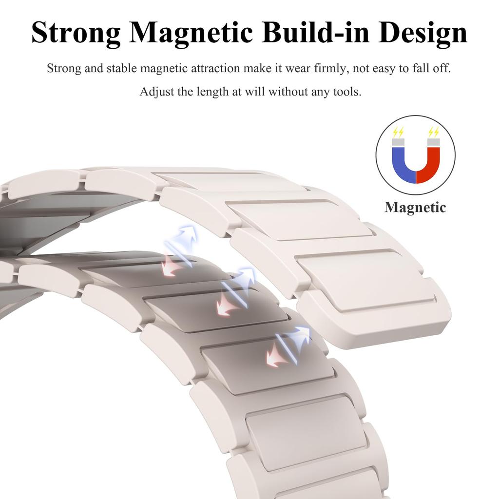 Original Silicone Strap for Samsung Galaxy Watch 7 6 5 4 40mm 44mm/5 Pro Magnetic Bracelet Galaxy Watch 6 Classic 47mm 43mm Band