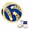 Gold Charm Star Bead Space Star Night Sky Silver 925