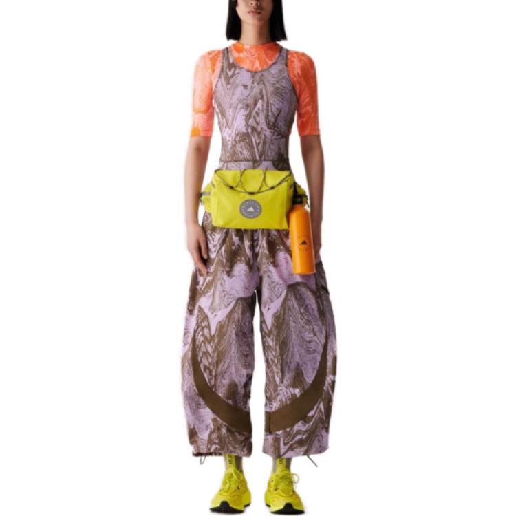 Adidas High-Waisted Printed Knit Joggers Women Bottoms Floral IB5096