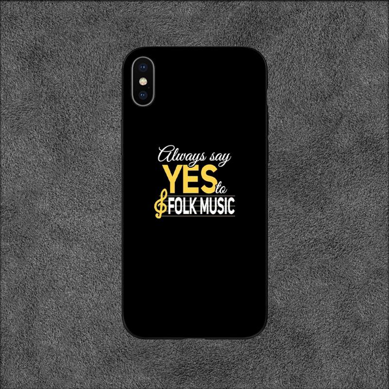 FOLK MUSIC Phone Case For iPhone 11 12 Mini 13 14 15 Pro XS Max X Plus SE XR Shell