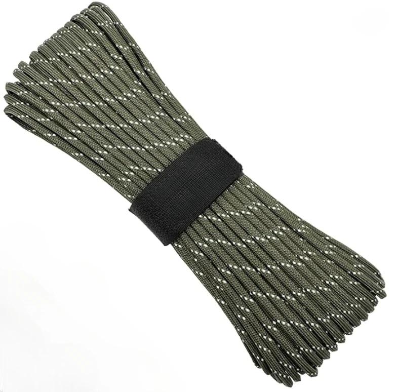 7-trådig 550 Paracord 5 15 30M 100FT Stark Tålig Campingrep Taktiskt Fallskärmsrep Utomhusutrustning Tältrep 4mm Vandring