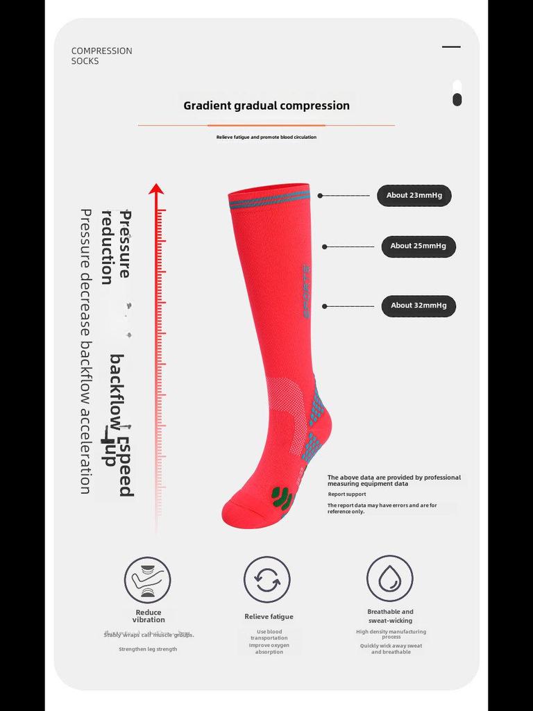 Dámské sportovní kompresní ponožky: Jóga, Tenis, Švihadlo, Štíhlá lýtka, Dlouhá trubice, Zvýšení svalové energie