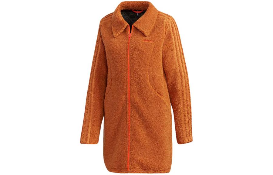 Adidas Velvet Jackets Women s Orange Red Lapel FU3920 M