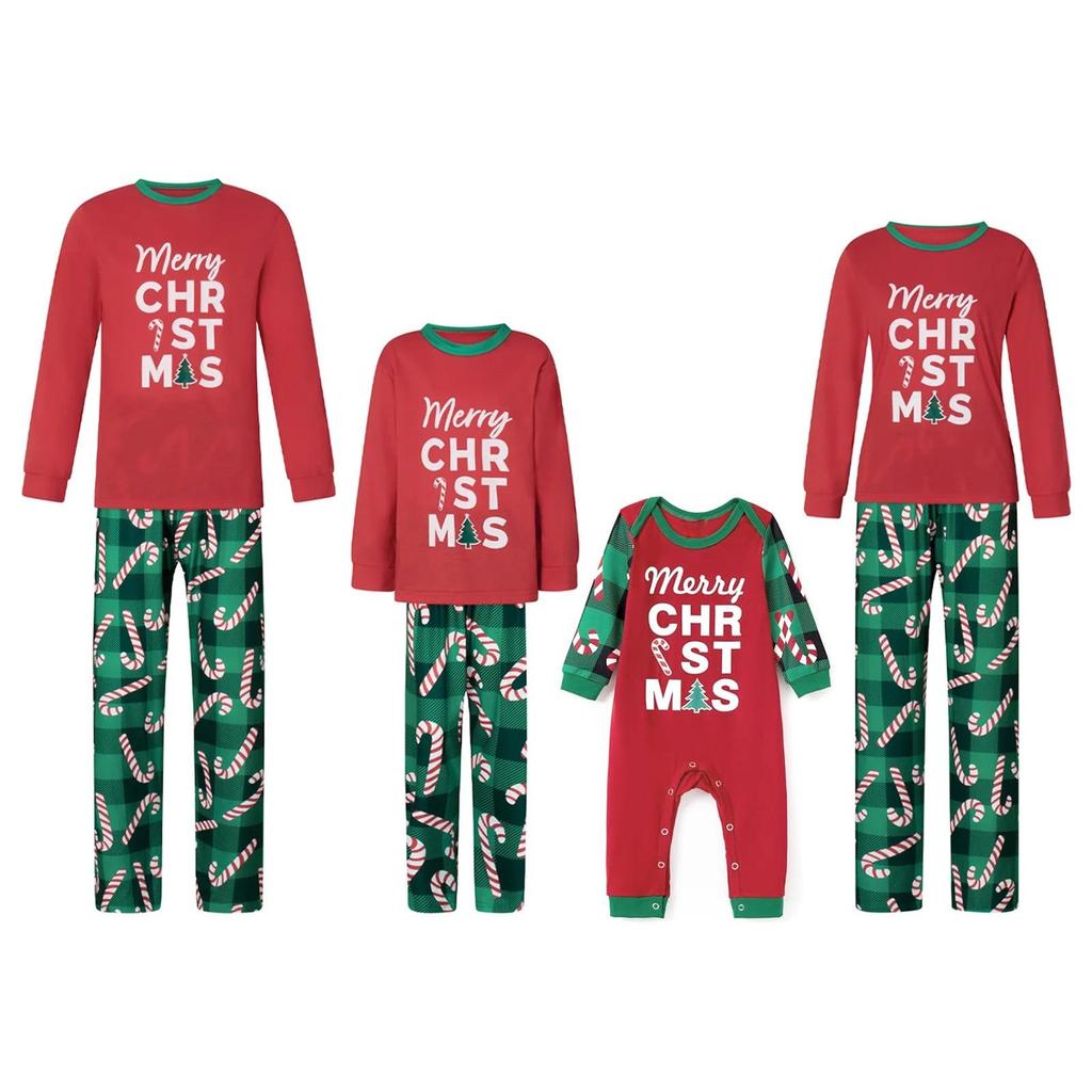 European/American Christmas Parent-Child Pajama Family Set