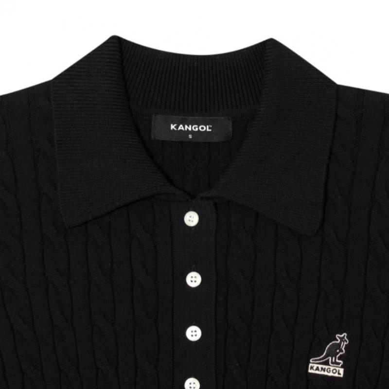 Kangol Women S Cable Polo Knit Black 1917