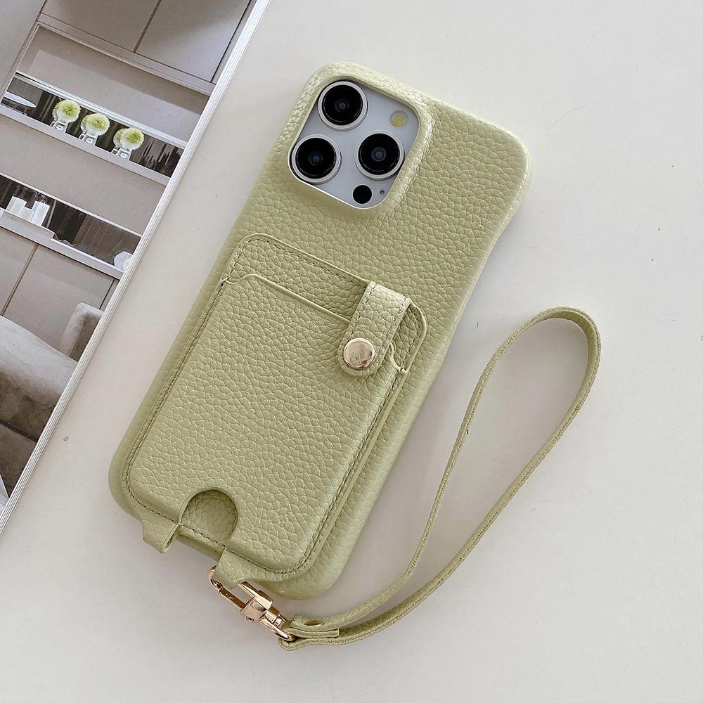 Wrist Strap Cards Pocket Leather Cellphone Cover for Samsung S25 Ultra S24 PU Wallet Android Phone Case for iPhone 16 15 14 12