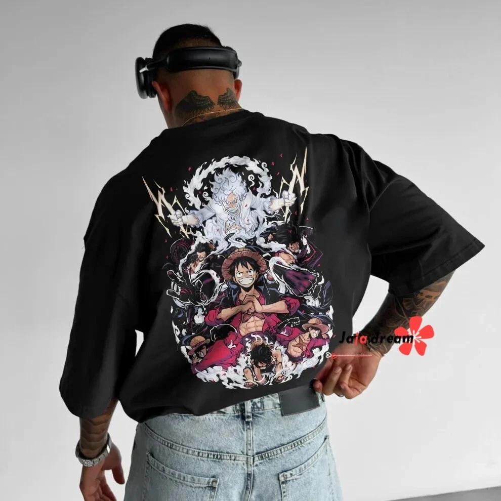 

One Piece Luffy Anime Manga T-Shirt Tee Casual Costumes Polyester Mens L