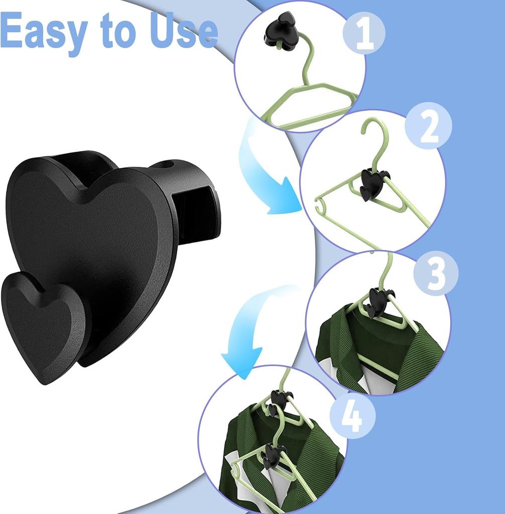 12/24Pcs Clothes Hanger Connector Hooks Heavy Duty Plastic Cascading Clothes Hooks for Space Saving Closet Organizer Hangers