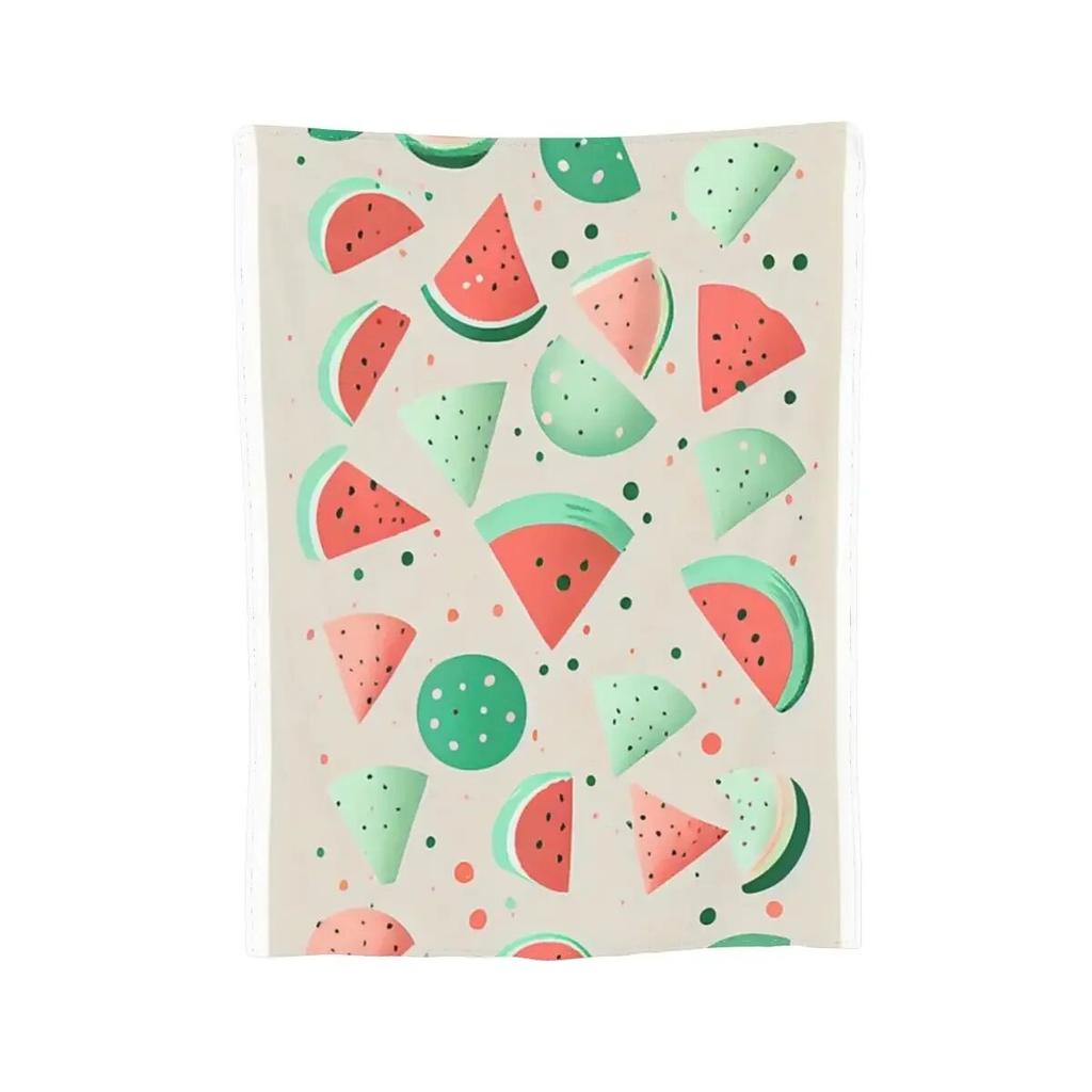 Cute Watermelon Slices Blanket Soft Warm Flannel Throw Blanket Bedspread for Bed Living room Picnic Travel Home Sofa