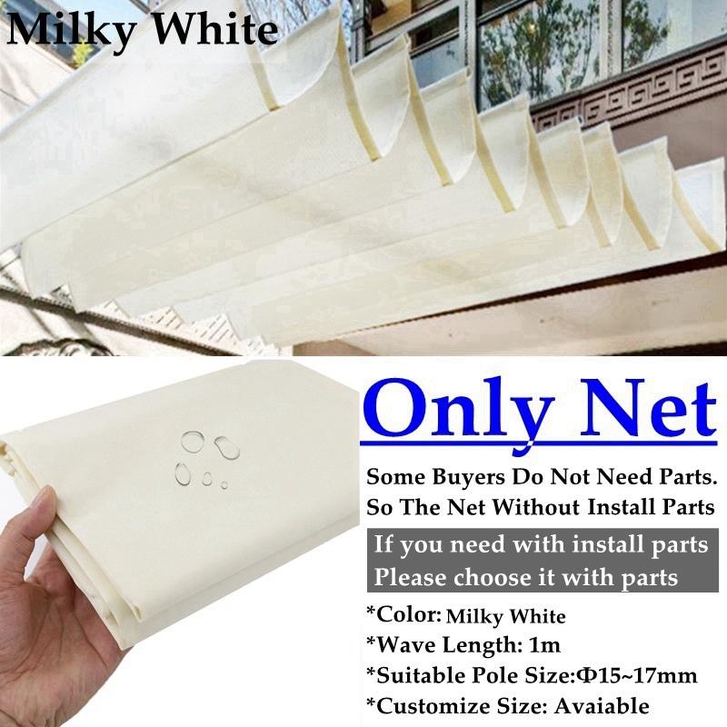 New 2.5x3m~3x6m 300D Waterproof Polyester Telescopic Wave Sunshade Net Home Garden Gazebo Pergolas Rainproof Sliding Canopy (as the picture,2.5mx3m)