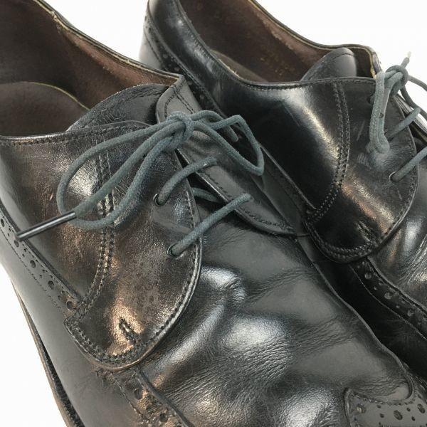 Pre-70s Vintage BOSTONIAN Wingtip Business Shoes Black Size 10D 27.5-28.0 Men's(USED)