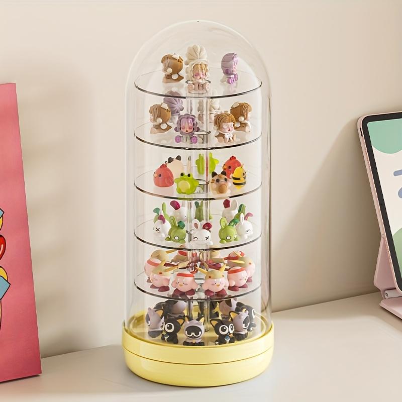 6 Layer Rotating Storage Box - Transparent Portable Earring Hairpin Headwear Organizer Box, Figurine Display Dustproof Box, Home Decoration