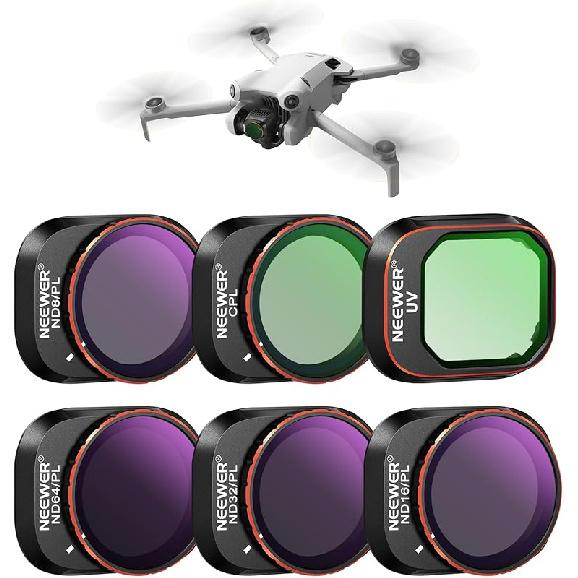 NEEWER ND & CPL Filter Set Compatible with DJI Mini 4 Pro, 4 Pack ND16 ND64 ND256 CPL Polarizer and Neutral Density Filters Drone Lens Accessories,