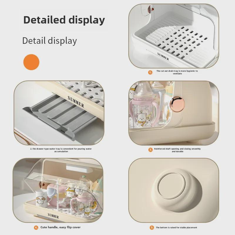 Staubdichtes Aufbewahrungsregal für Babyflaschen und Tassen – Organizer für Küchenschüsseln und Essstäbchen