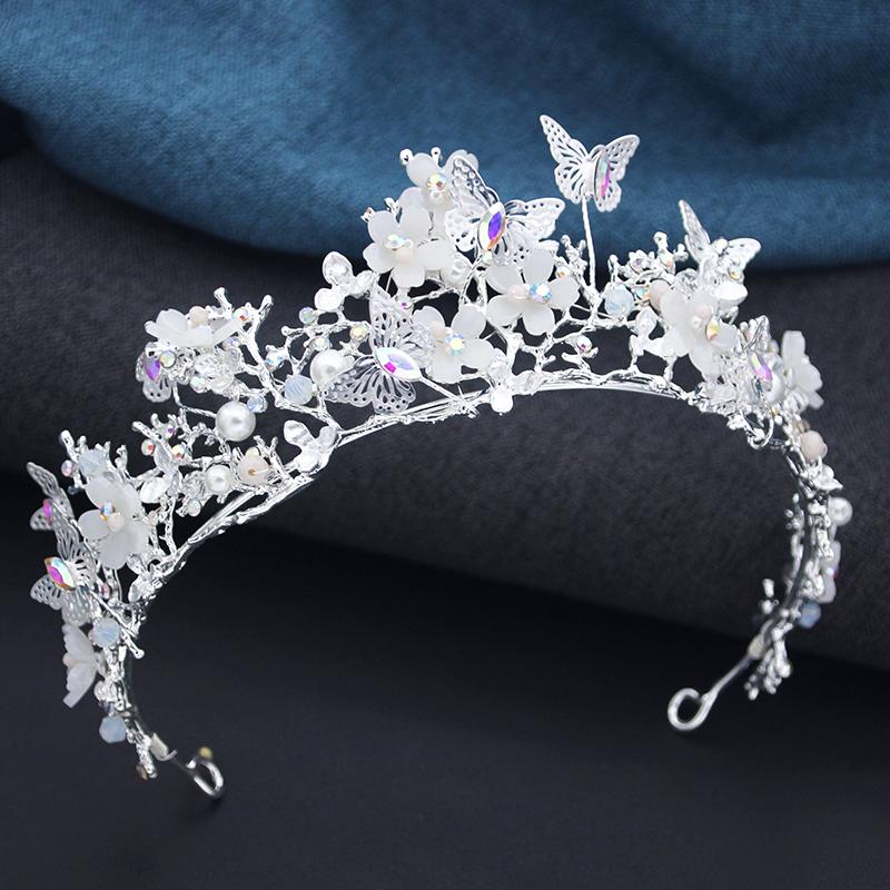 Luxury Wedding Crown Princess Tiaras and Crowns for Party Birthday Butterfly Tiara Hair Jewelry Bridal Dress Accessories